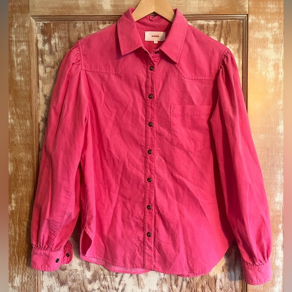 Xirena Wylan Cotton Corduroy Western-Style Shirt, Pink Peony - S - Picture 5 of 7